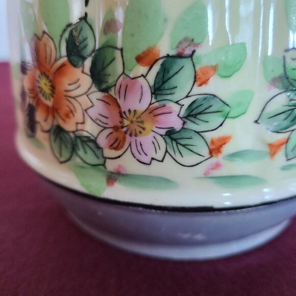Japanese Lusterware Floral Hand Painted Pitcher Pearly Antique Vintage - Picture 6 of 16